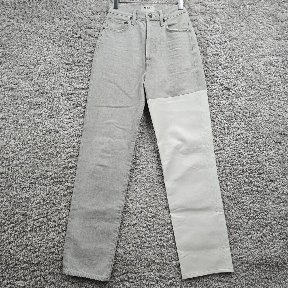Agolde Womens 90s Pinch Waist‎ Pieced Jeans Size 23 Minimalist Designer